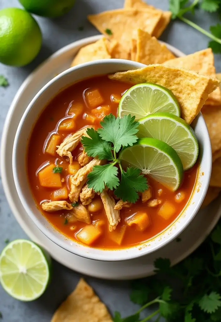 28 Healthy Chicken Tortilla Soup Crock Pot Recipes That Cook Themselves - 5. Cilantro Lime Chicken Tortilla Soup