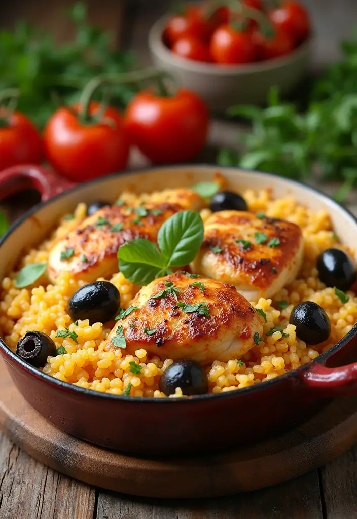 28 Healthy Chicken and Rice Casserole Recipes That Comfort - 13. Mediterranean Chicken and Rice Casserole