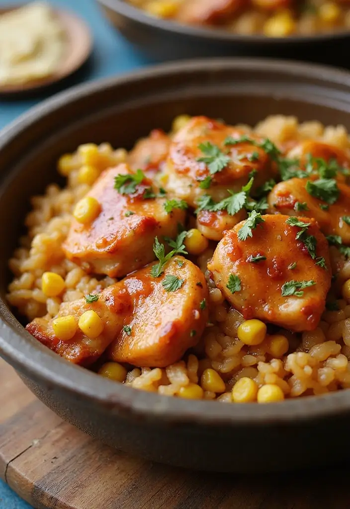 28 Healthy Chicken and Rice Casserole Recipes That Comfort - 18. BBQ Chicken and Rice Casserole