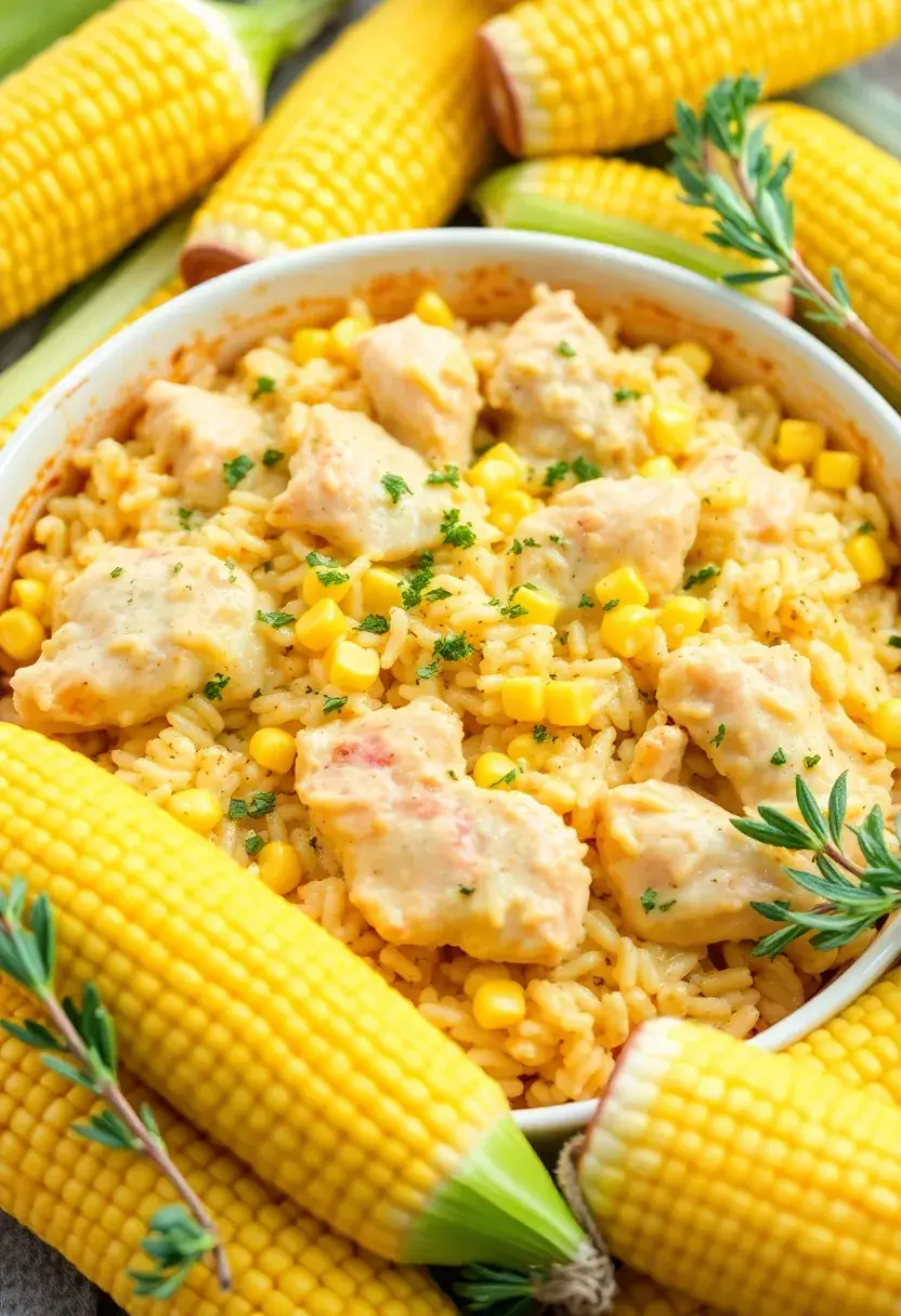 28 Healthy Chicken and Rice Casserole Recipes That Comfort - 26. Chicken and Rice Casserole with Corn