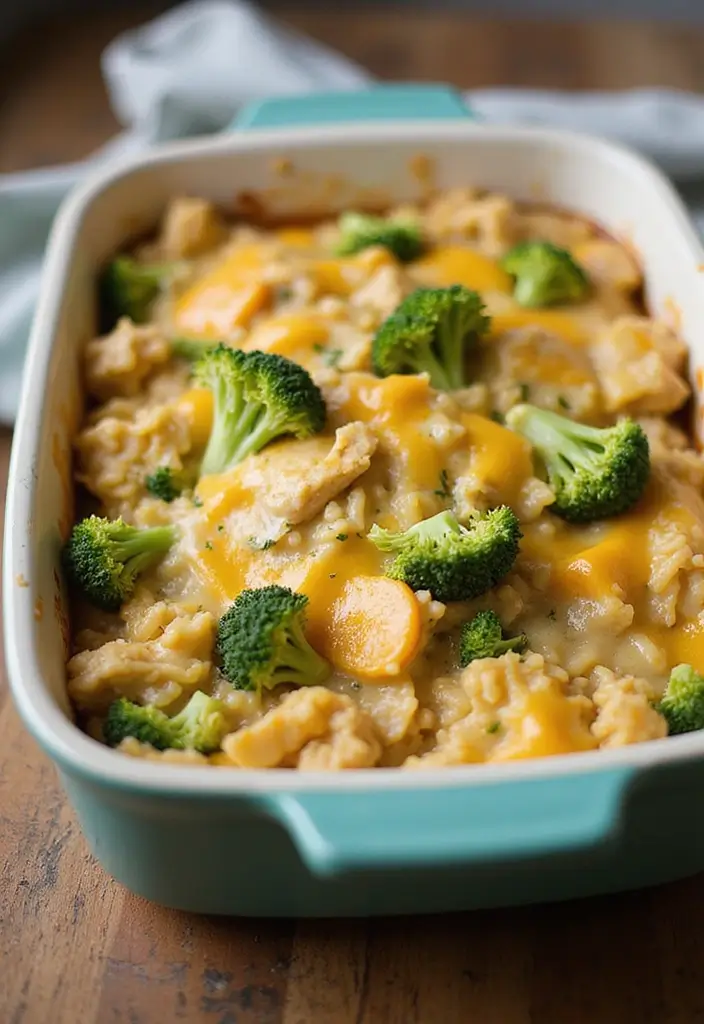 28 Healthy Chicken and Rice Casserole Recipes That Comfort - 3. Creamy Broccoli Chicken Rice Casserole