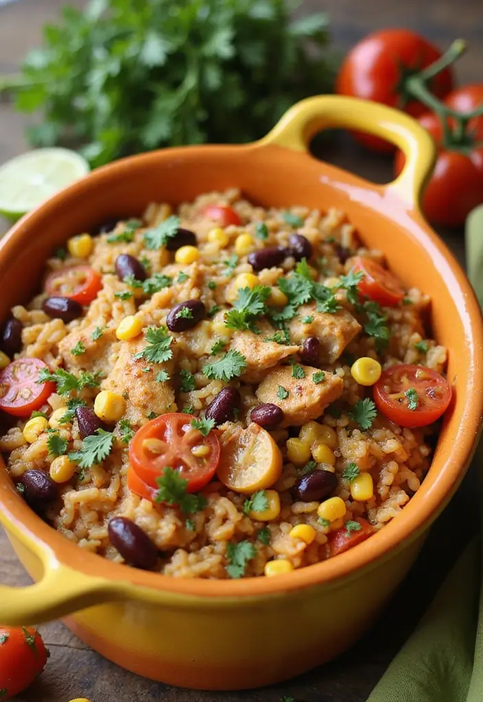 28 Healthy Chicken and Rice Casserole Recipes That Comfort - 4. Tex-Mex Chicken and Rice Casserole