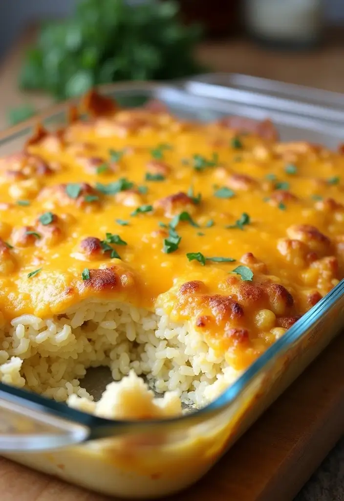 28 Healthy Chicken and Rice Casserole Recipes That Comfort - 7. Cheesy Cauliflower Chicken Rice Casserole