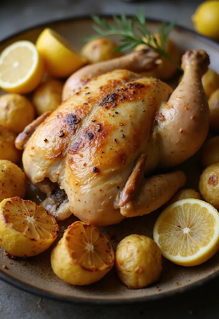 28 Healthy Lemon Chicken Recipes That Are Fresh and Zingy - 13. Lemon Roasted Chicken with Potatoes