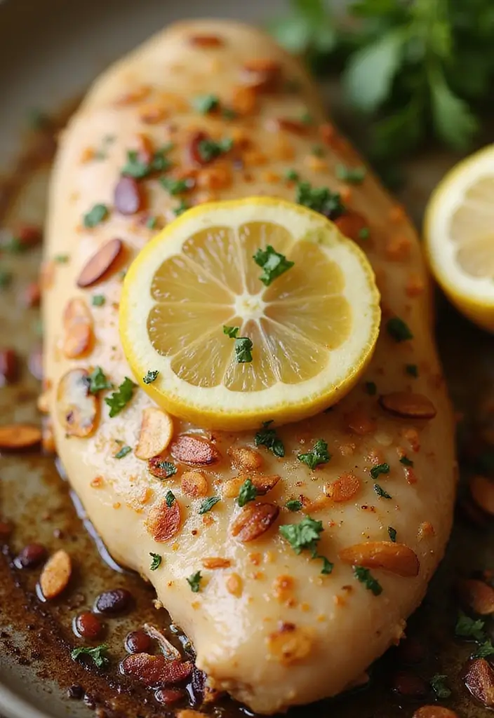 28 Healthy Lemon Chicken Recipes That Are Fresh and Zingy - 18. Lemon Almond Chicken