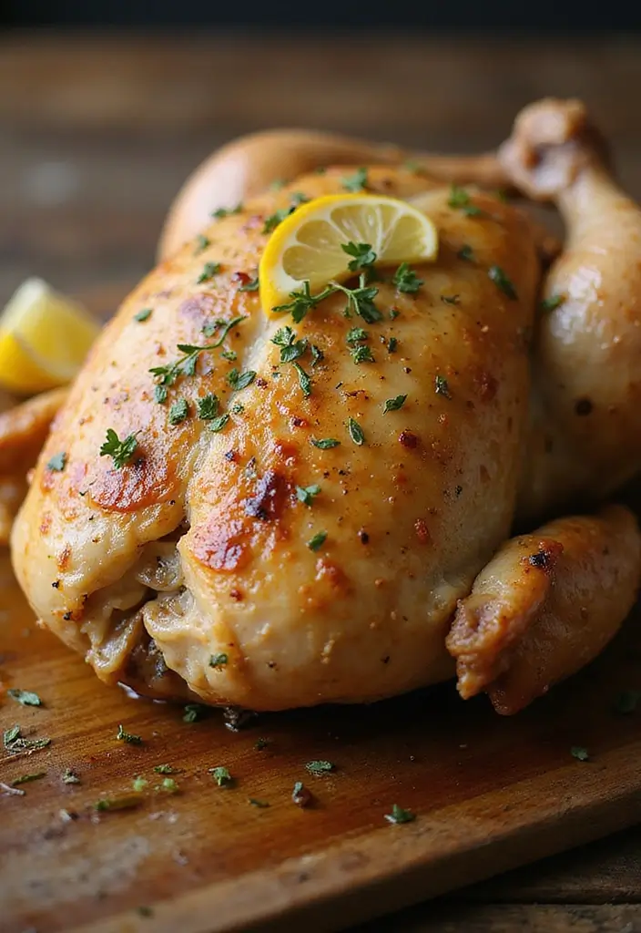 28 Healthy Lemon Chicken Recipes That Are Fresh and Zingy - 23. Lemon Thyme Roasted Chicken