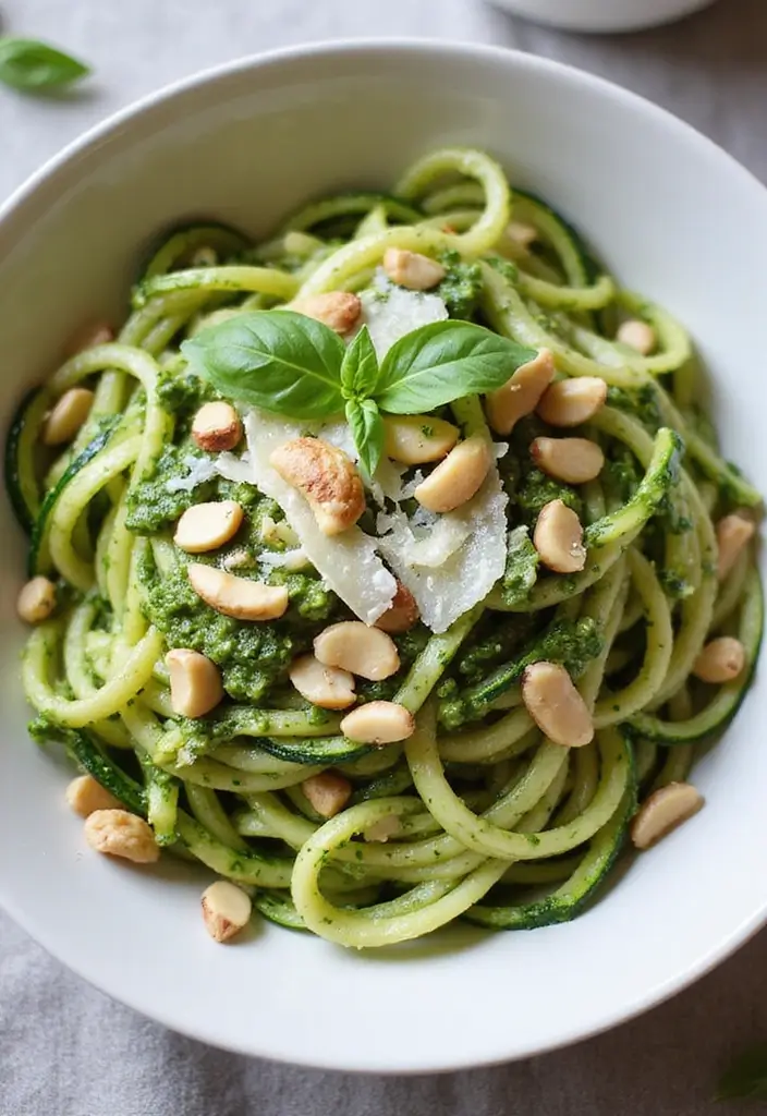 28 Healthy Low Carb Recipes That Don’t Sacrifice Taste - 2. Zucchini Noodles with Pesto