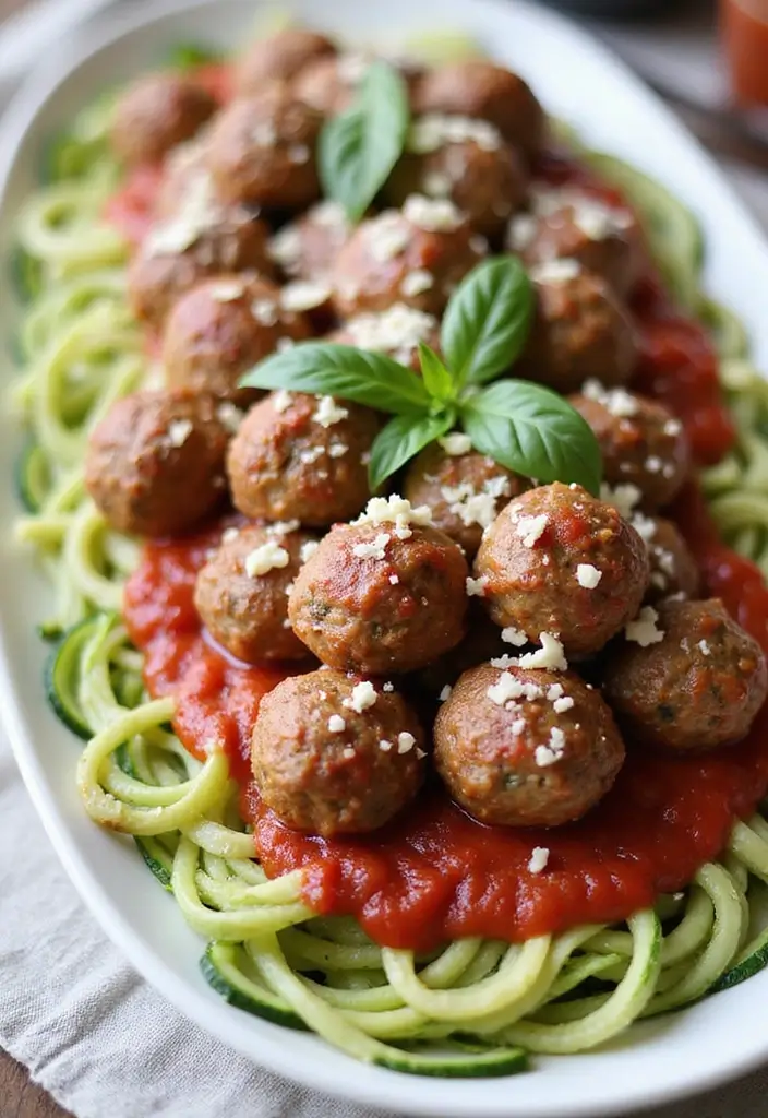 28 Healthy Low Carb Recipes That Don’t Sacrifice Taste - 4. Keto Meatballs with Zucchini Noodles