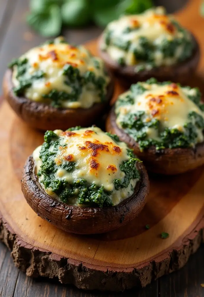 28 Healthy Low Carb Recipes That Don’t Sacrifice Taste - 5. Spinach and Cheese Stuffed Portobello Mushrooms
