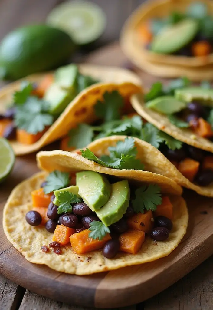 28 Healthy Mexican Dinner Recipes That Are Fresh and Zesty - 13. Sweet Potato Tacos with Black Beans