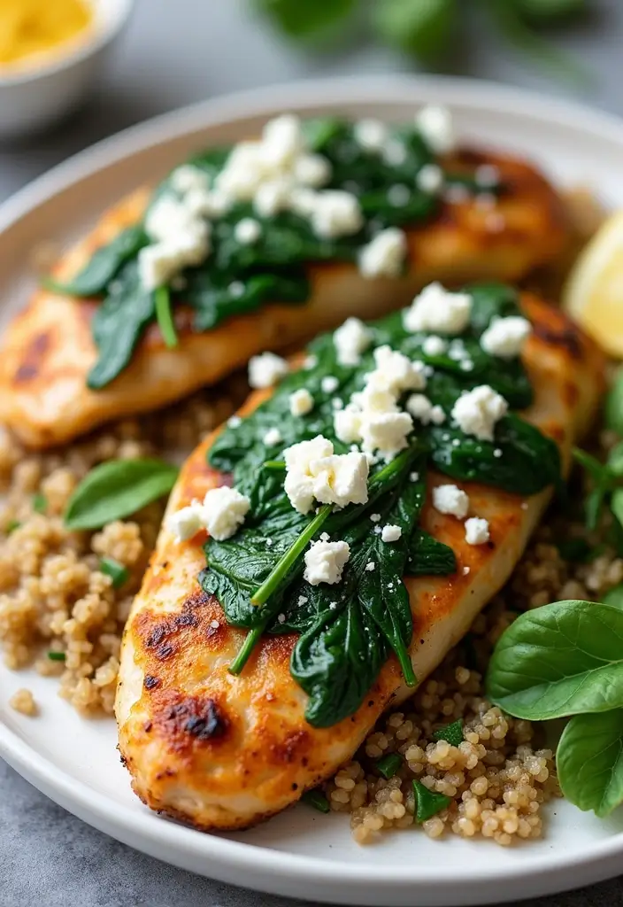 28 Healthy Mexican Dinner Recipes That Are Fresh and Zesty - 19. Sautéed Chicken with Spinach and Feta