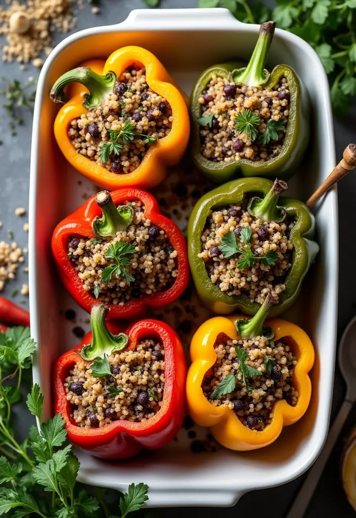 28 Healthy Mexican Dinner Recipes That Are Fresh and Zesty - 2. Quinoa and Black Bean Stuffed Peppers