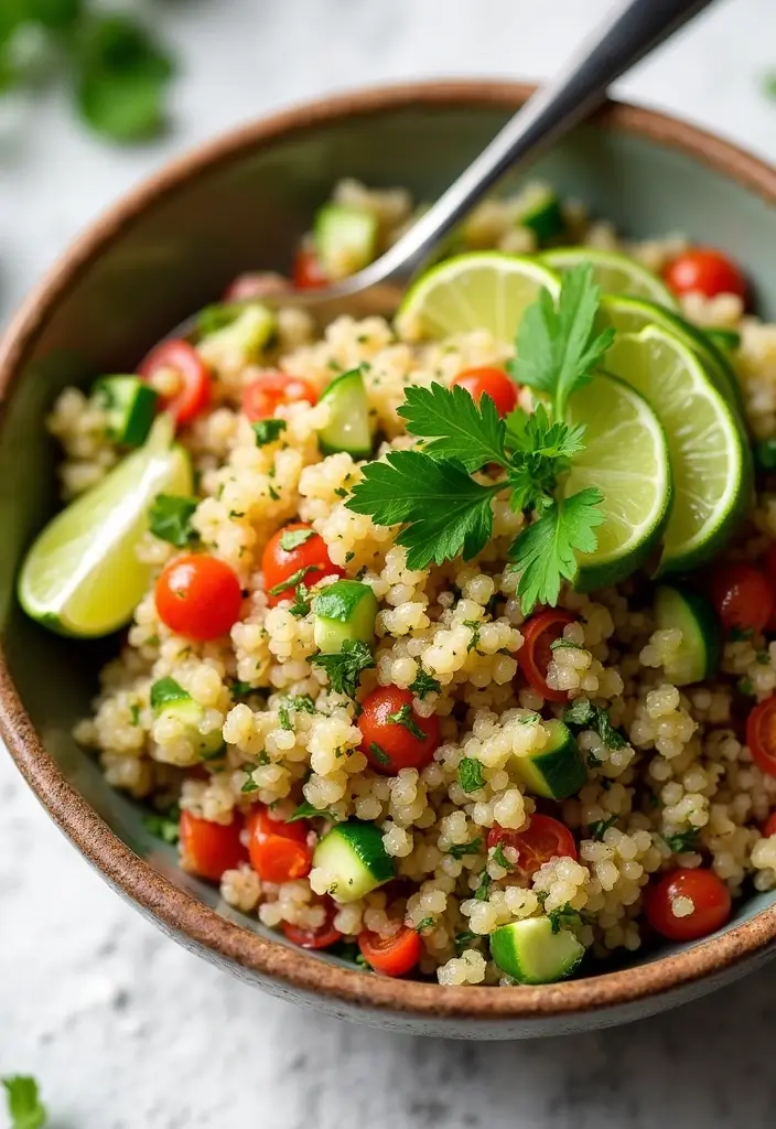 28 Healthy Mexican Dinner Recipes That Are Fresh and Zesty - 21. Cilantro Lime Quinoa Salad