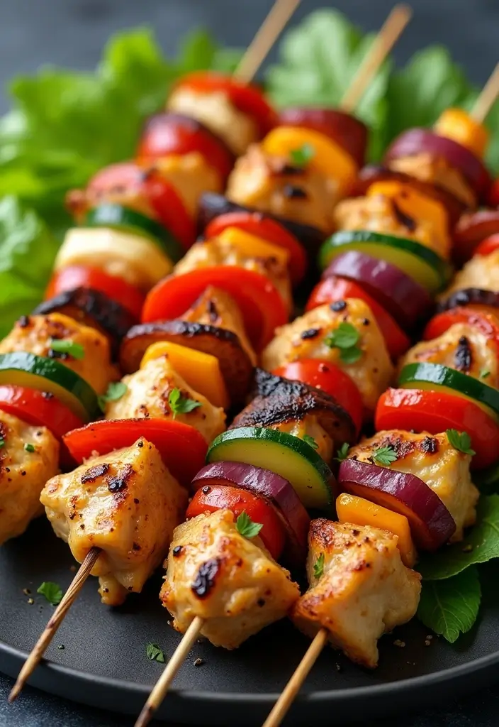 28 Healthy Mexican Dinner Recipes That Are Fresh and Zesty - 22. Chicken and Vegetable Skewers