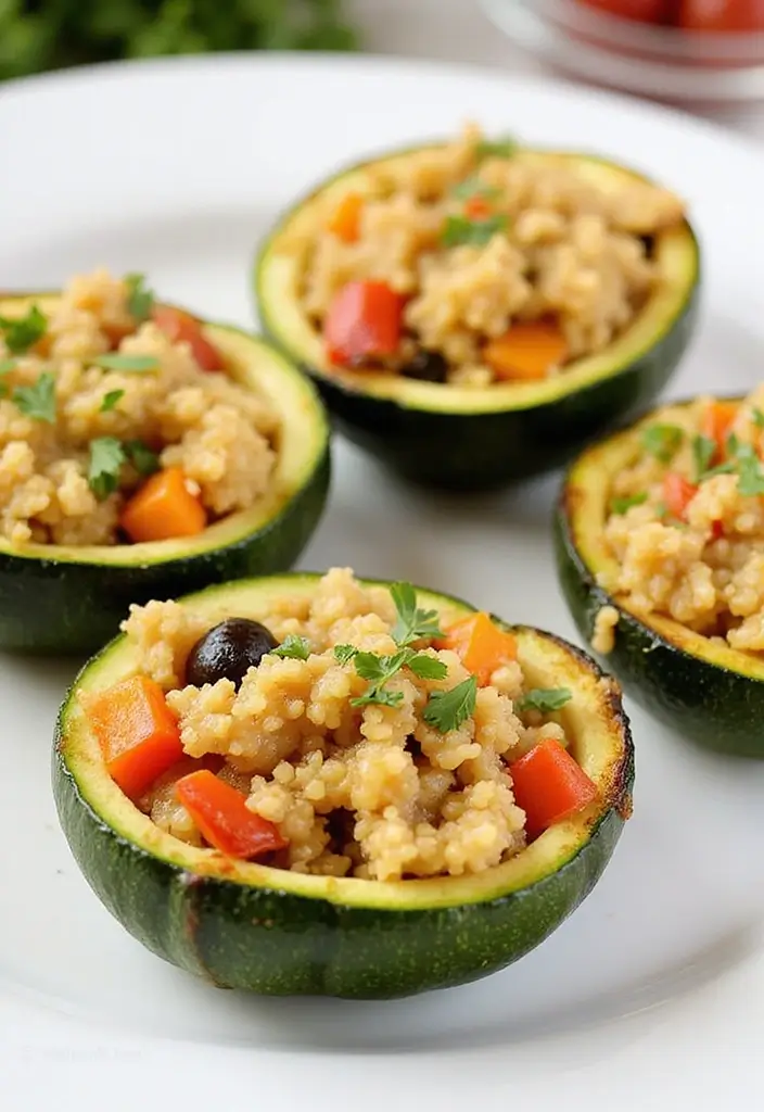 28 Healthy Mexican Dinner Recipes That Are Fresh and Zesty - 25. Vegetable and Quinoa Stuffed Zucchini