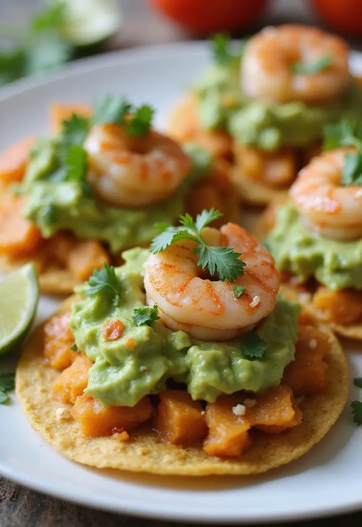28 Healthy Mexican Dinner Recipes That Are Fresh and Zesty - 26. Shrimp and Avocado Tostadas