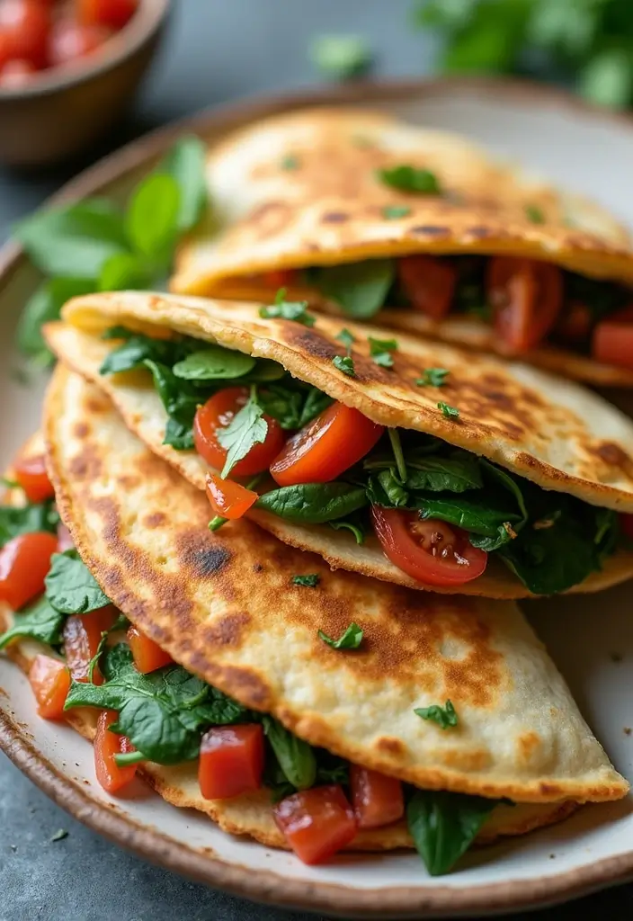 28 Healthy Mexican Dinner Recipes That Are Fresh and Zesty - 7. Tomato and Spinach Quesadillas