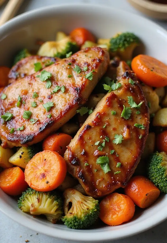 28 Healthy Pork Chop Recipes That Are Juicy and Lean - 11. Teriyaki Pork Chops with Veggies