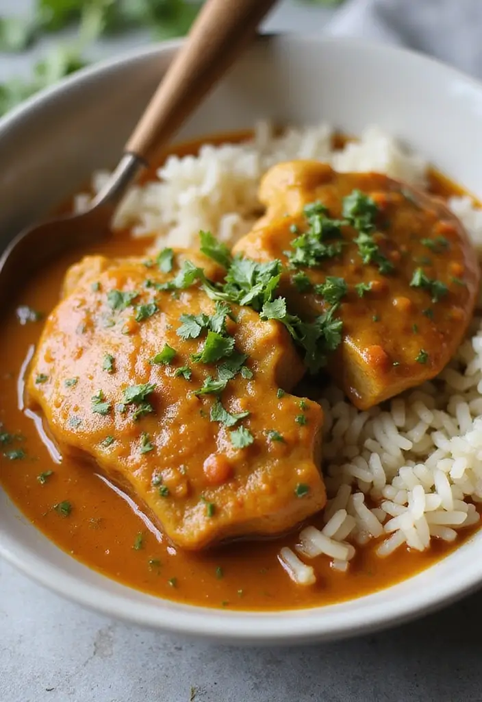 28 Healthy Pork Chop Recipes That Are Juicy and Lean - 16. Coconut Curry Pork Chops