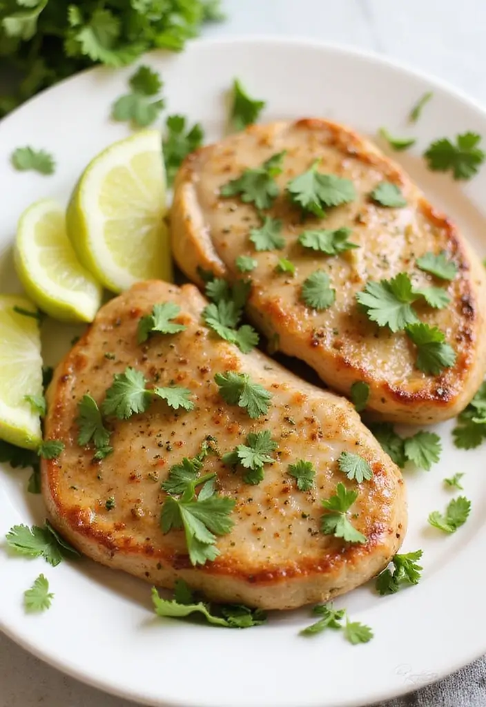 28 Healthy Pork Chop Recipes That Are Juicy and Lean - 19. Cilantro Lime Pork Chops