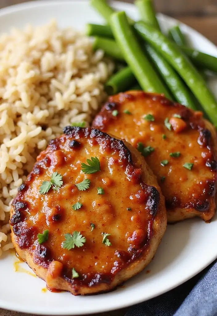 28 Healthy Pork Chop Recipes That Are Juicy and Lean - 21. Sweet and Spicy Glazed Pork Chops