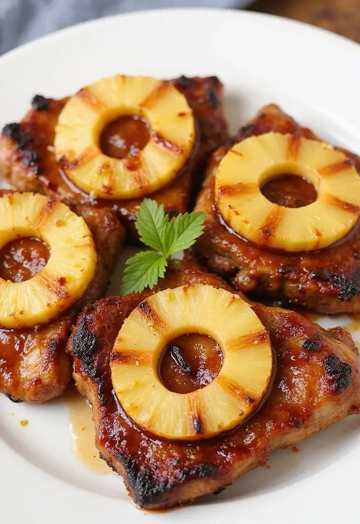 28 Healthy Pork Chop Recipes That Are Juicy and Lean - 25. Teriyaki Glazed Pineapple Pork Chops