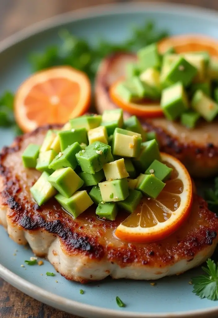 28 Healthy Pork Chop Recipes That Are Juicy and Lean - 9. Citrus Avocado Pork Chops