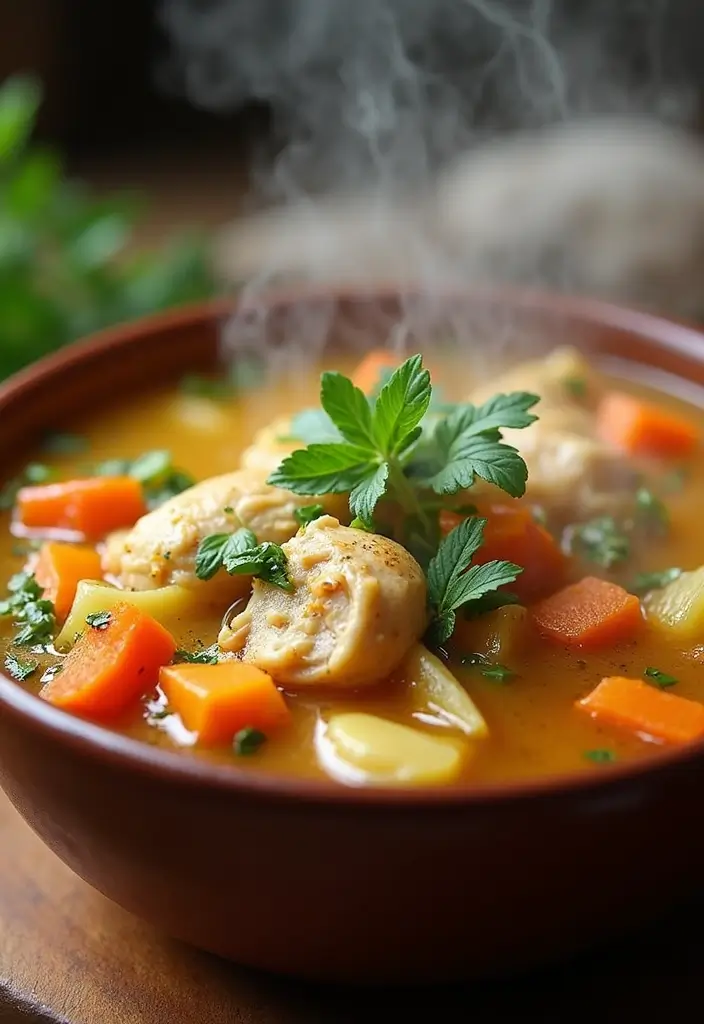 28 Healthy Shredded Chicken Recipes for Meal Prep - 10. Chicken & Vegetable Soup