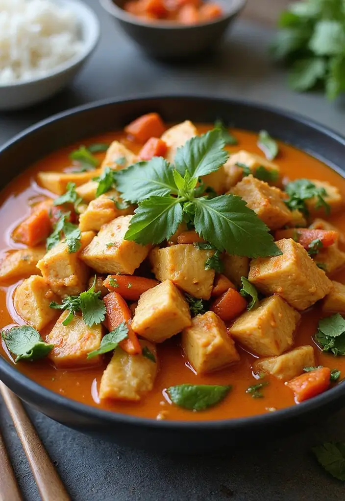 28 Healthy Shredded Chicken Recipes for Meal Prep - 11. Thai Chicken Curry