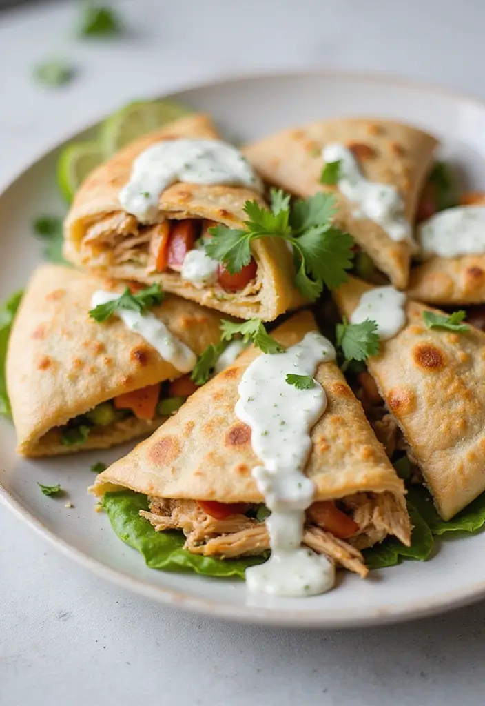 28 Healthy Shredded Chicken Recipes for Meal Prep - 13. Shredded Chicken Pita Pockets