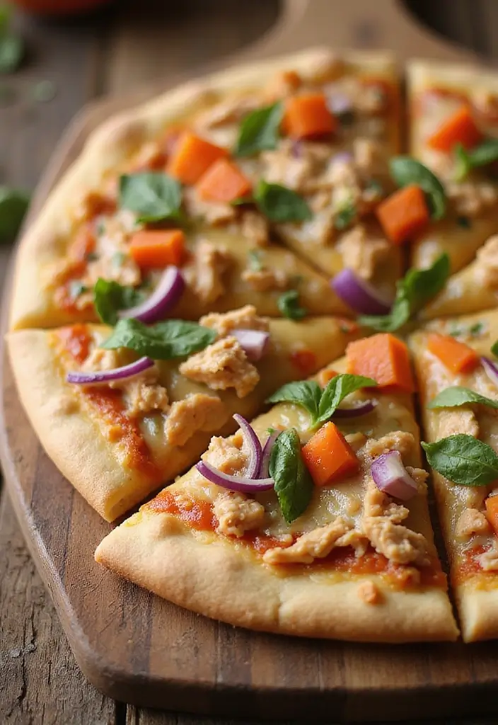 28 Healthy Shredded Chicken Recipes for Meal Prep - 17. Shredded Chicken Pizza