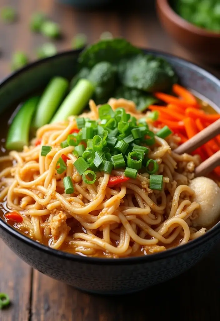 28 Healthy Shredded Chicken Recipes for Meal Prep - 19. Shredded Chicken Ramen