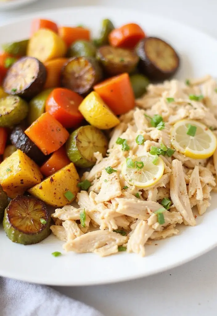 28 Healthy Shredded Chicken Recipes for Meal Prep - 2. Lemon Garlic Chicken