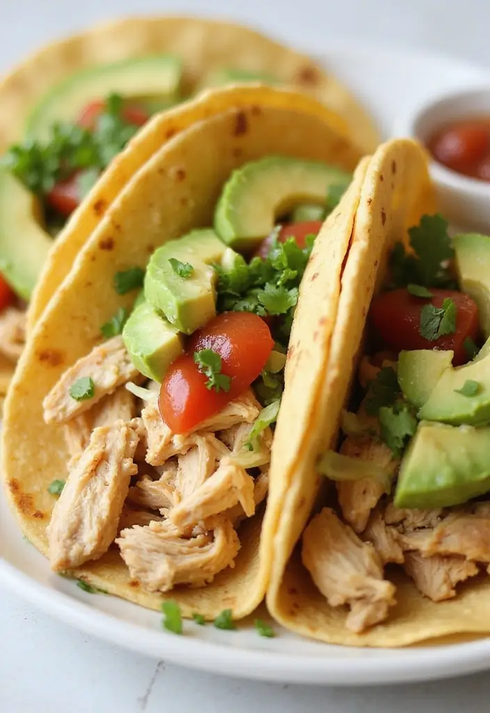 28 Healthy Shredded Chicken Recipes for Meal Prep - 4. Shredded Chicken Tacos
