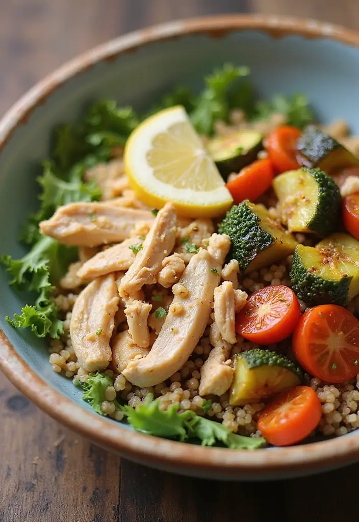 28 Healthy Shredded Chicken Recipes for Meal Prep - 5. Chicken and Quinoa Bowls