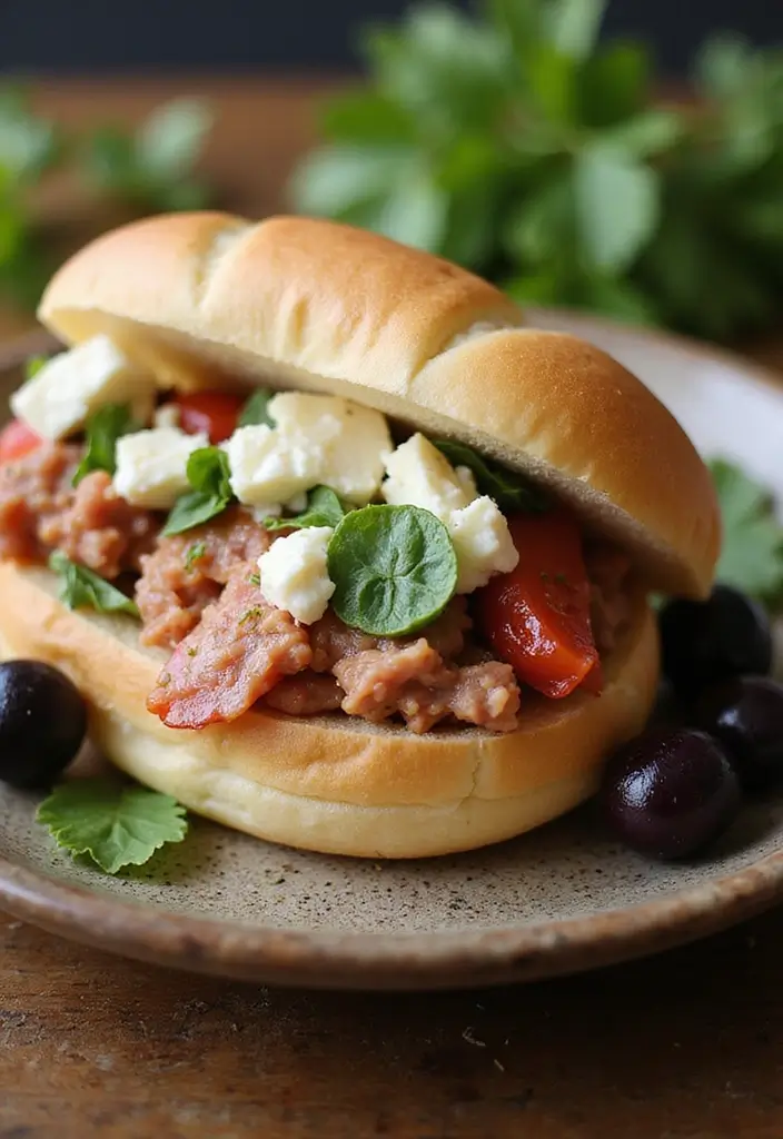 28 Tuna Sandwich Recipes Healthy Lunches You’ll Love - 20. Tuna and Feta Sandwich