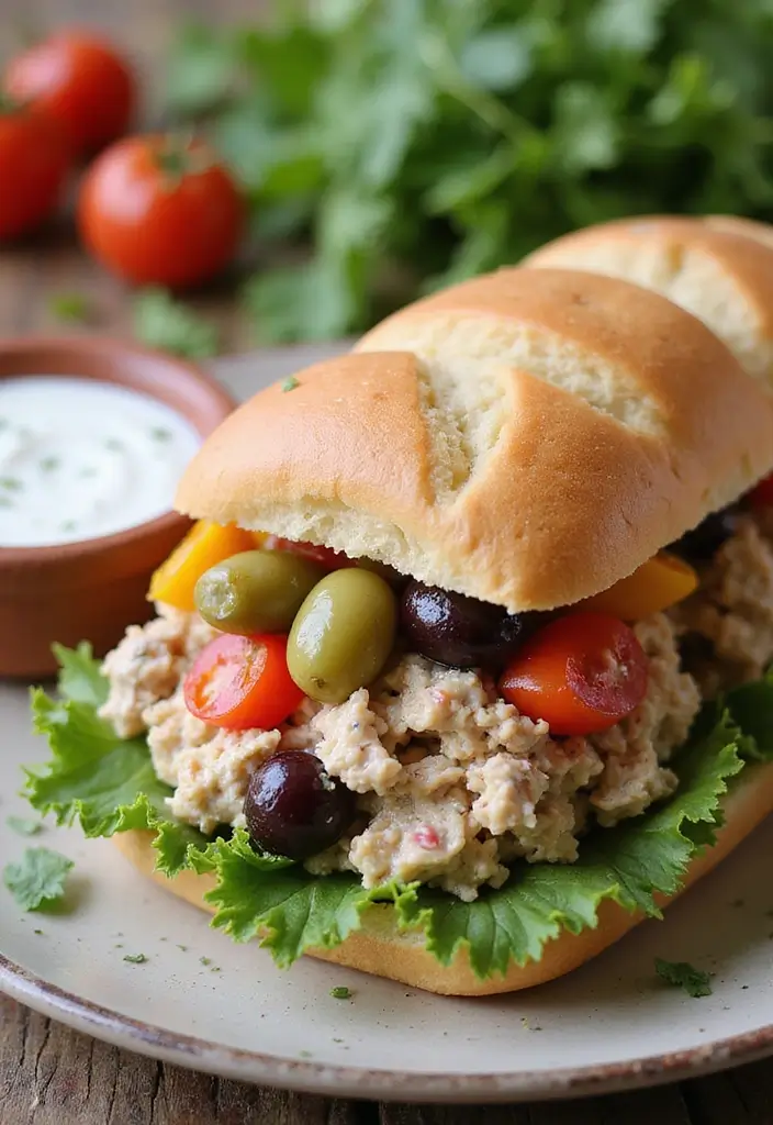 28 Tuna Sandwich Recipes Healthy Lunches You’ll Love - 3. Mediterranean Tuna Salad Sandwich