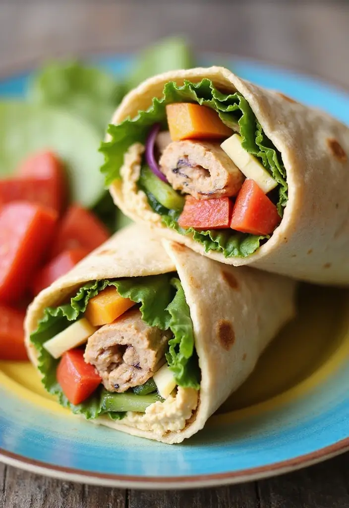 28 Tuna Sandwich Recipes Healthy Lunches You’ll Love - 6. Tuna Wrap with Hummus