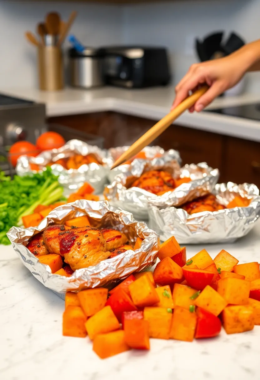 29 Easy Dinner Recipes: Healthy Meals for Busy Nights - 16. BBQ Chicken and Sweet Potato Foil Packets