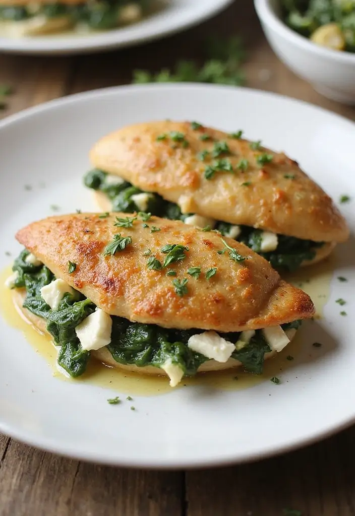 29 Easy Dinner Recipes: Healthy Meals for Busy Nights - 6. Spinach and Feta Stuffed Chicken