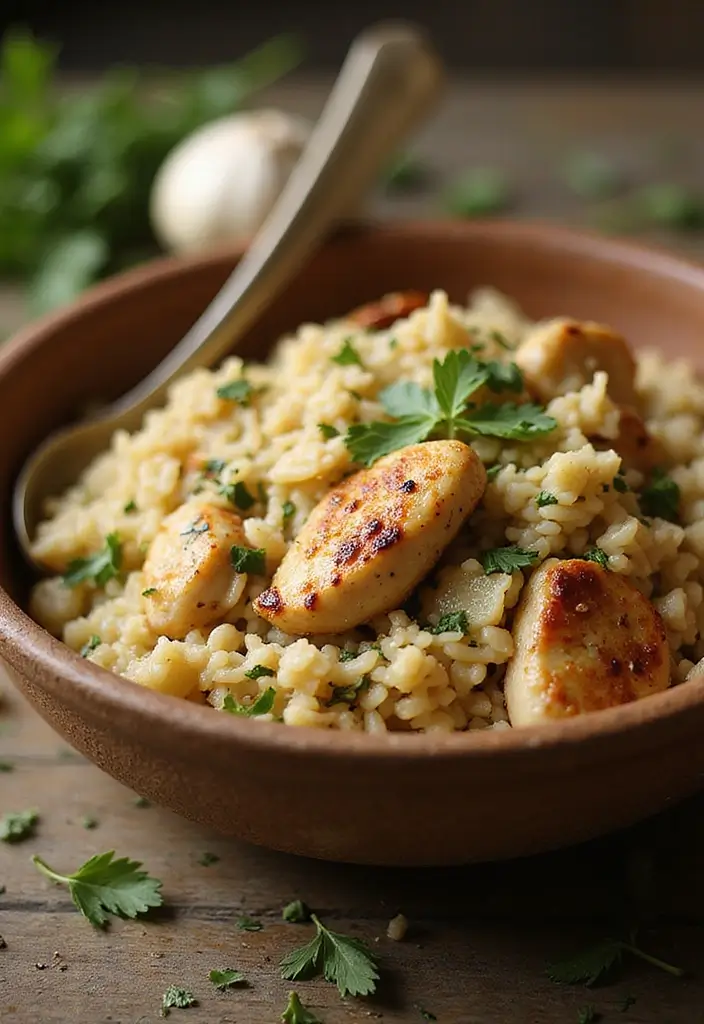 29 Easy Dinner Recipes: Healthy Meals for Busy Nights - 9. One-Pot Garlic Herb Rice and Chicken