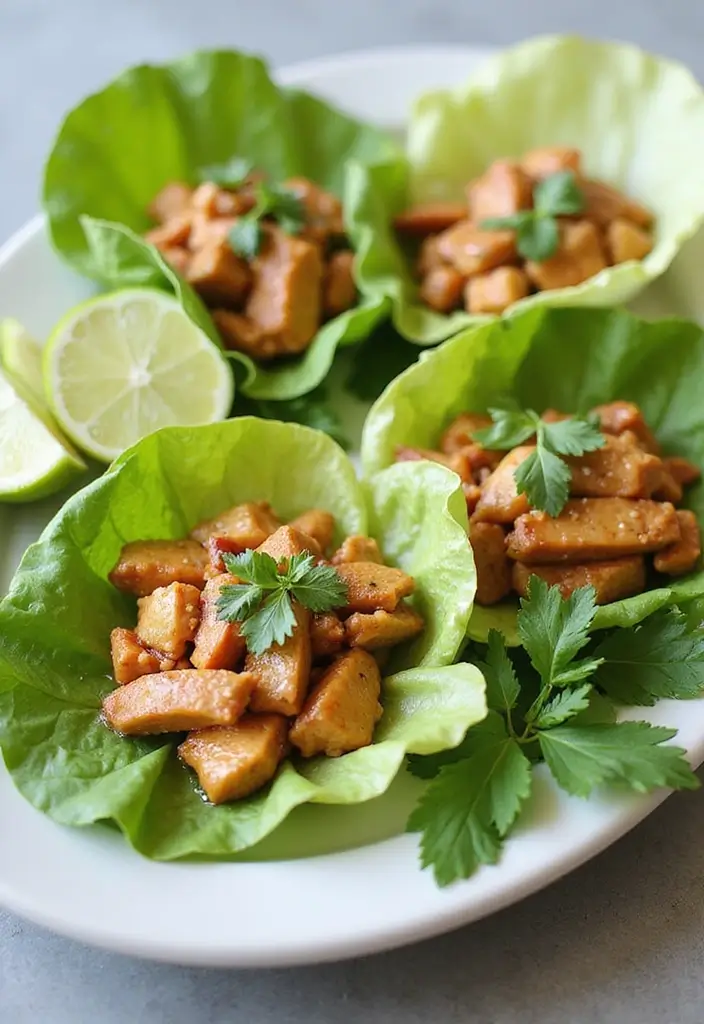 29 Easy Healthy Lunch Recipes You’ll Actually Look Forward To - 17. Thai Basil Chicken Lettuce Wraps