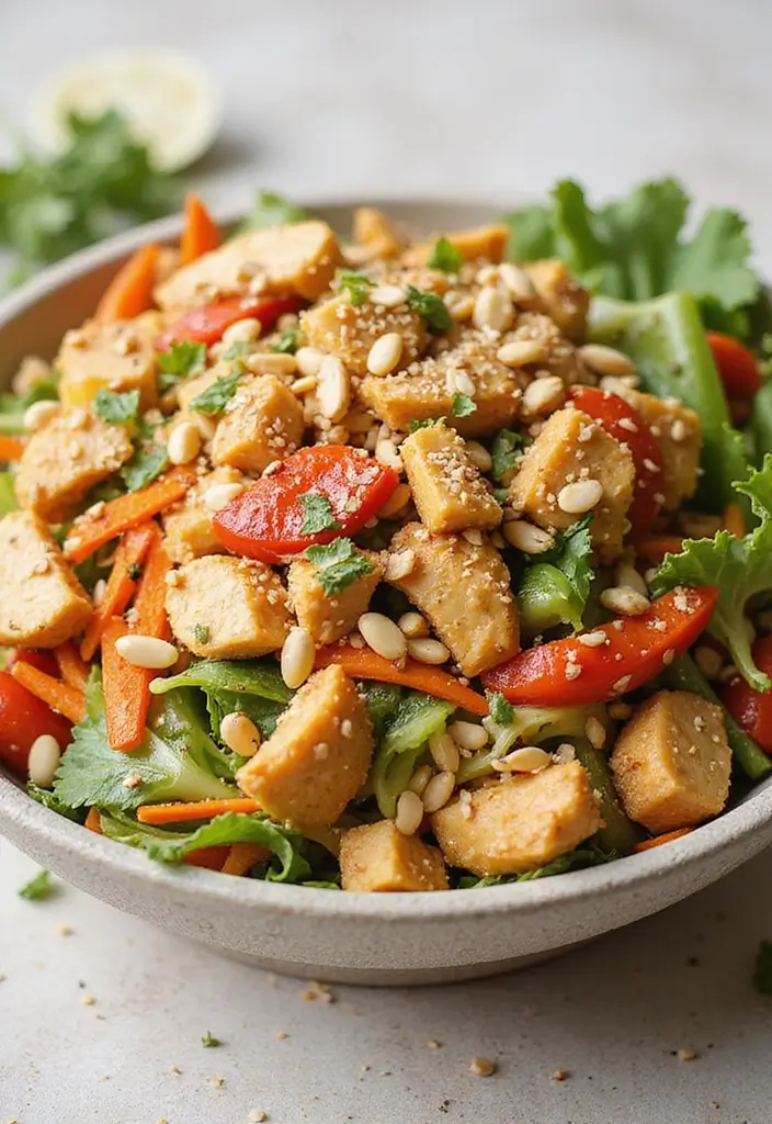 29 Easy Healthy Lunch Recipes You’ll Actually Look Forward To - 4. Thai Peanut Chicken Salad