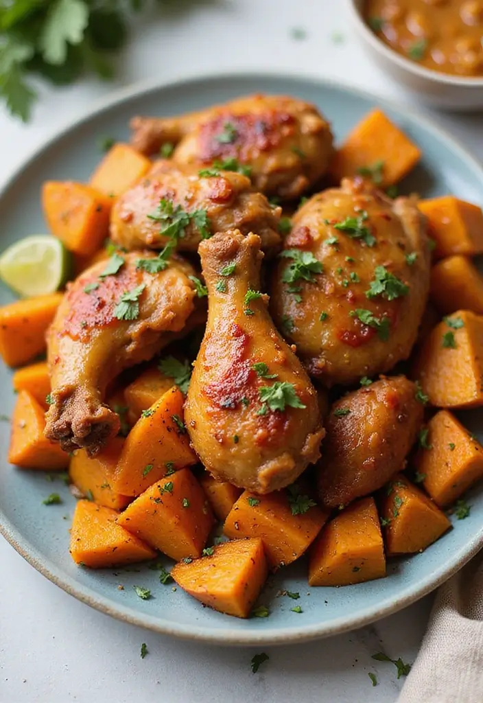 29 Healthy Bang Bang Chicken Recipes That Are Sweet and Spicy - 27. Bang Bang Chicken and Sweet Potatoes