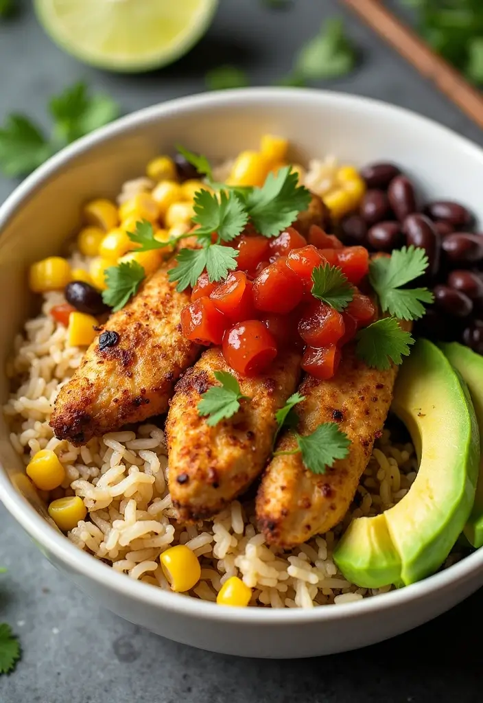 29 Healthy Chicken Burrito Bowl Recipes Full of Protein - 1. Classic Chicken Burrito Bowl