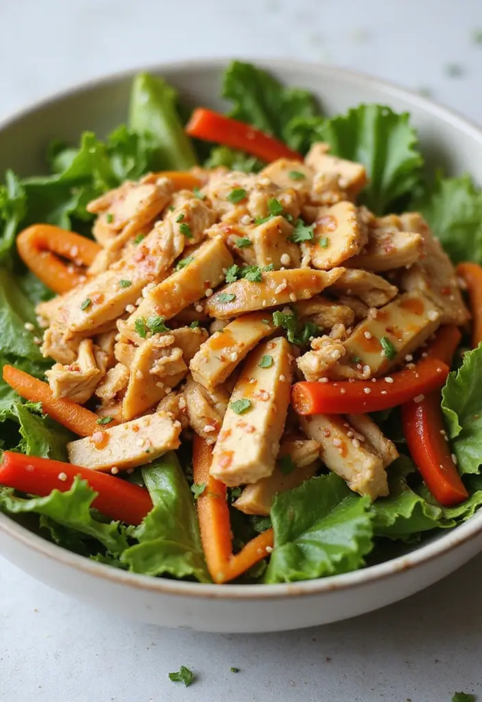 29 Healthy Chicken Burrito Bowl Recipes Full of Protein - 13. Asian Chicken Salad Bowl