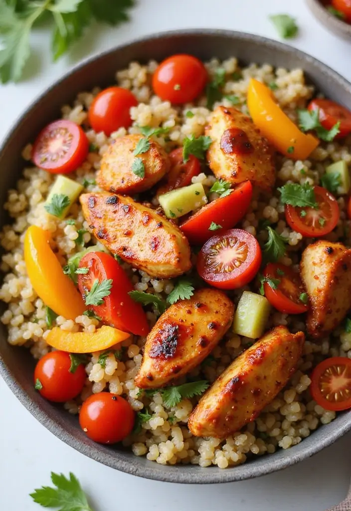 29 Healthy Chicken Burrito Bowl Recipes Full of Protein - 2. Spicy Chipotle Chicken Bowl