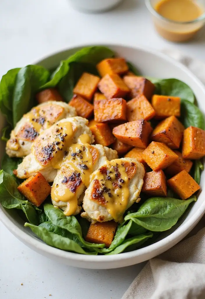 29 Healthy Chicken Burrito Bowl Recipes Full of Protein - 23. Chicken and Sweet Potato Bowl