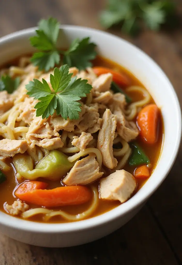 29 Healthy Chicken Burrito Bowl Recipes Full of Protein - 24. Chicken Noodle Bowl