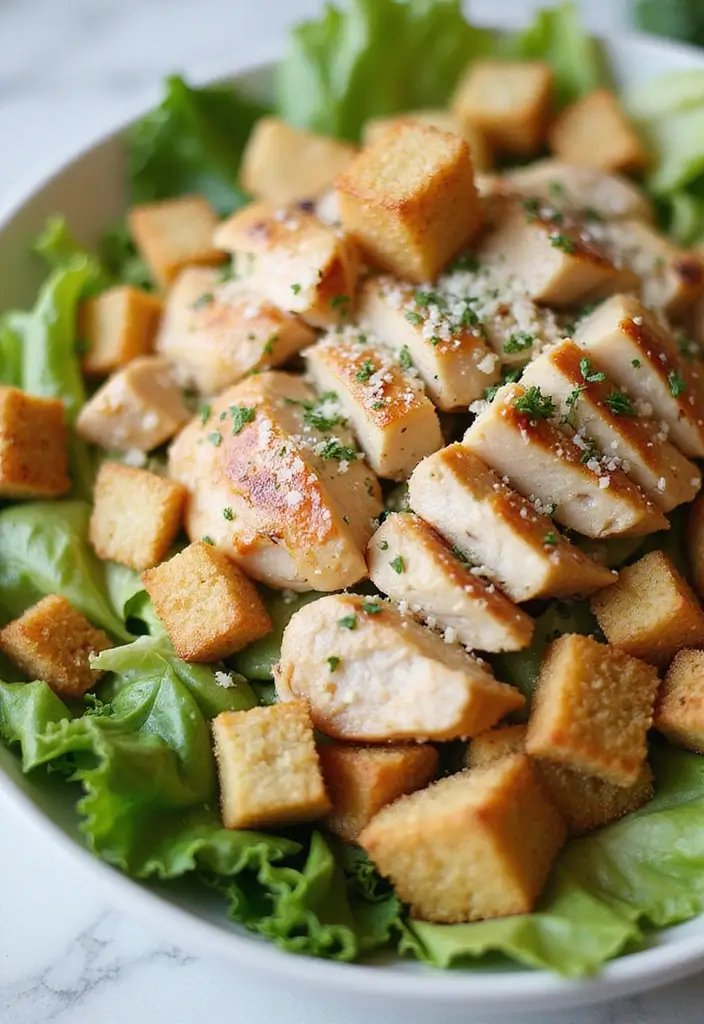 29 Healthy Chicken Burrito Bowl Recipes Full of Protein - 27. Chicken Caesar Bowl